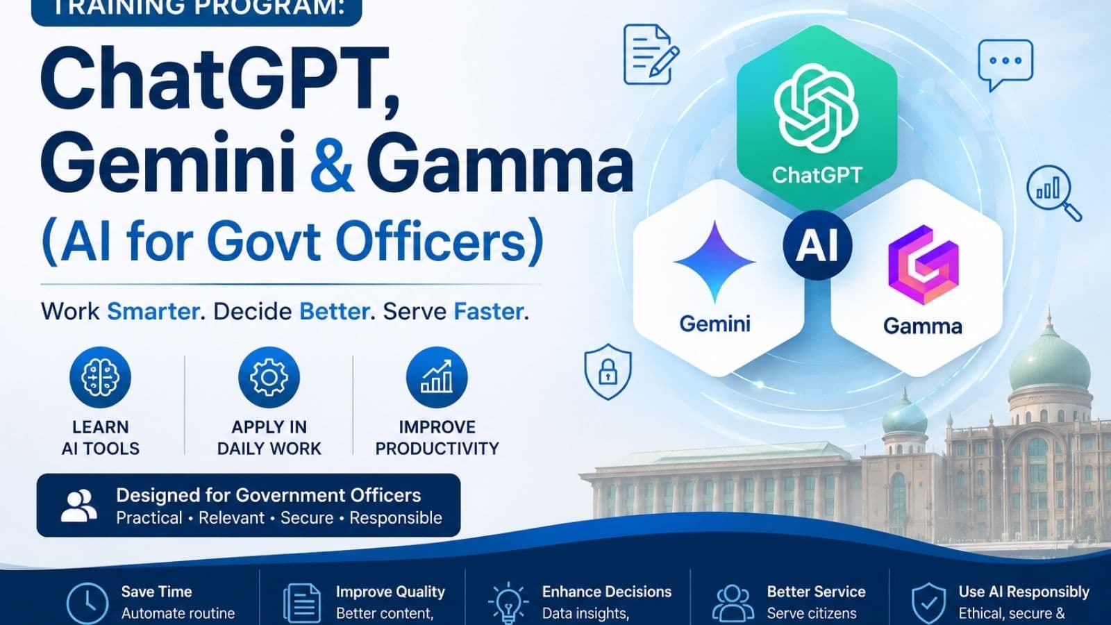 ChatGPT, Gemini & Gamma (AI for Govt Officers)